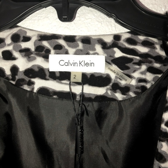 Calvin Klein black white colorblock‎ abstract print blazer size 2 brand new - Picture 14 of 16